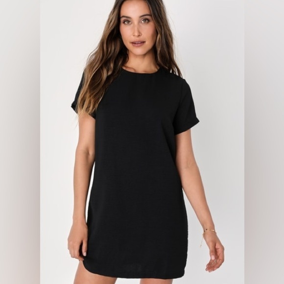 Lulu’s black shift midi dress exposed zipper size S - Picture 1 of 8